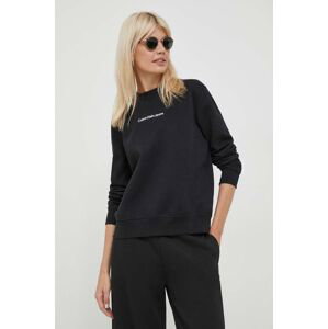 Mikina Calvin Klein Jeans dámská, černá barva, s aplikací