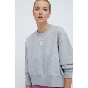 Mikina adidas Originals Essentials Crew Sweatshirt dámská, šedá barva, melanžová, IA6499