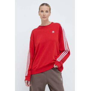 Mikina adidas Originals 3-Stripes Crew OS dámská, červená barva, s aplikací, IN8487