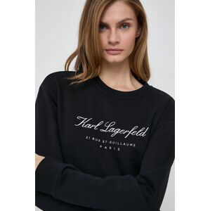 Mikina Karl Lagerfeld dámská, černá barva, s potiskem