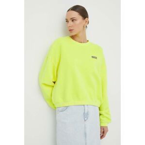 Mikina American Vintage SWEAT ML COL ROND dámská, zelená barva, hladká, IZU03AE24