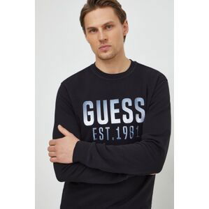 Mikina Guess BEAU pánská, černá barva, s aplikací, M4RQ08 KBK32