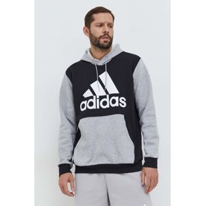 Mikina adidas pánská, černá barva, s kapucí, vzorovaná, IN0628