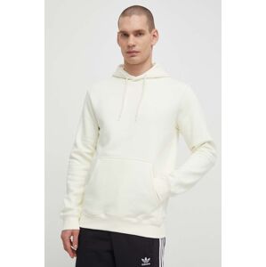 Mikina adidas Originals Trefoil Essentials Hoody pánská, béžová barva, s kapucí, hladká, IR7790