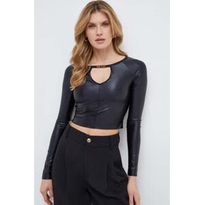 Tričko s dlouhým rukávem Versace Jeans Couture černá barva, 76HAM204 J0079