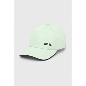 Bavlněná baseballová čepice Boss Green šedá barva