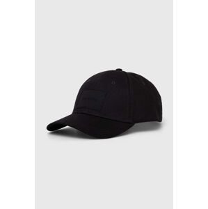 Bavlněná baseballová čepice Calvin Klein černá barva, s aplikací, K50K511296