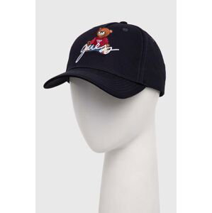 Bavlněná baseballová čepice Guess BEAR tmavomodrá barva, s aplikací, M4RZ20 WF8V0