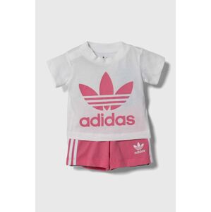 Dětská bavlněná souprava adidas Originals růžová barva