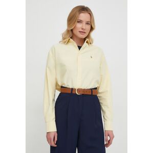 Bavlněná košile Polo Ralph Lauren žlutá barva, relaxed, s klasickým límcem, 211931064