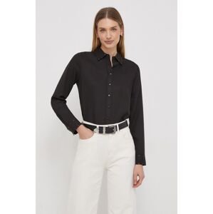 Košile Pepe Jeans ANETTE dámská, černá barva, regular, s klasickým límcem