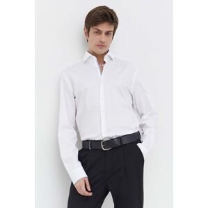 Košile HUGO bílá barva, regular, s klasickým límcem