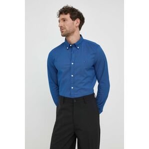 Bavlněná košile Tommy Hilfiger slim, s límečkem button-down