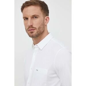 Košile Calvin Klein bílá barva, slim, s klasickým límcem, K10K110858