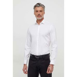 Košile Calvin Klein pánská, bílá barva, slim, s klasickým límcem, K10K112299