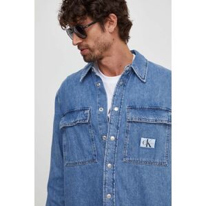 Džínová košile Calvin Klein Jeans pánská, regular, s klasickým límcem