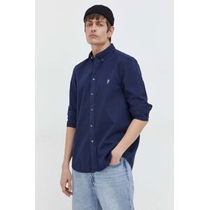 Bavlněná košile PS Paul Smith tmavomodrá barva, regular, s límečkem button-down