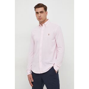 Bavlněná košile Polo Ralph Lauren růžová barva, regular, s límečkem button-down