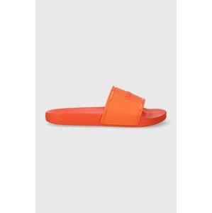 Pantofle Calvin Klein POOL SLIDE RUBBER dámské, oranžová barva, HW0HW02000