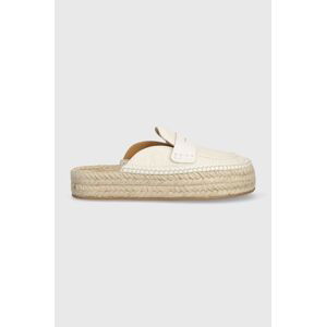 Pantofle JW Anderson Loafer Espadrillas dámské, béžová barva, na platformě, ANW42005C