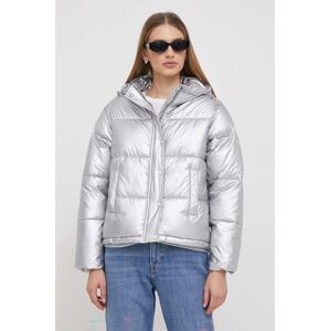 Bunda Pepe Jeans MORGAN SILVER dámská, stříbrná barva, zimní