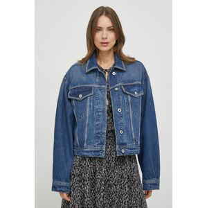 Džínová bunda Pepe Jeans dámská, tmavomodrá barva, přechodná, oversize