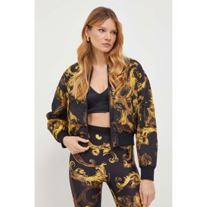 Oboustranná dětská bomber bunda Versace Jeans Couture dámská, černá barva, přechodná, oversize, 76HAS408 CQS85