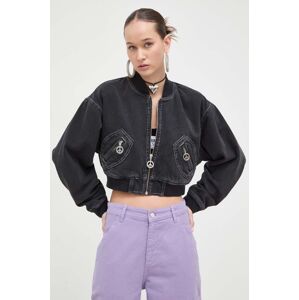 Bomber bunda Moschino Jeans šedá barva, přechodná