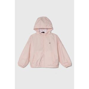 Dětská bunda Tommy Hilfiger růžová barva