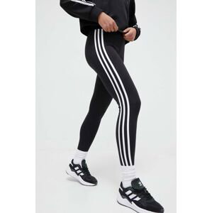 Legíny adidas Originals 3-Stripe Leggings dámské, černá barva, s aplikací, IP2968