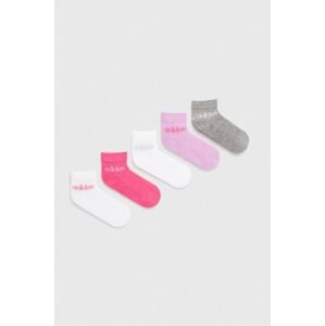 Dětské ponožky adidas Performance 5-pack růžová barva