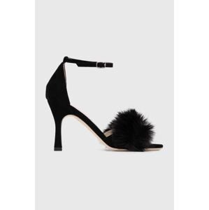 Semišové sandály Custommade Ashley Suede Plush černá barva, 000102046