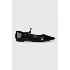 Kožené baleríny Kurt Geiger London Regent Flat Mary Jane černá barva, 1277400309