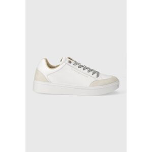 Kožené sneakers boty Tommy Hilfiger SEASONAL COURT SNEAKER bílá barva, FW0FW07683