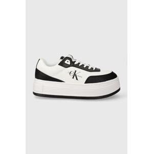 Sneakers boty Calvin Klein Jeans BOLD FLATF LOW LACE MIX ML FAD černá barva, YW0YW01316