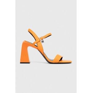 Kožené lodičky Karl Lagerfeld ASTRA NOVA oranžová barva, KL33124