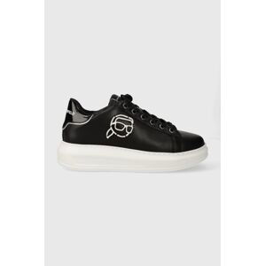 Kožené sneakers boty Karl Lagerfeld KAPRI NFT černá barva, KL62578