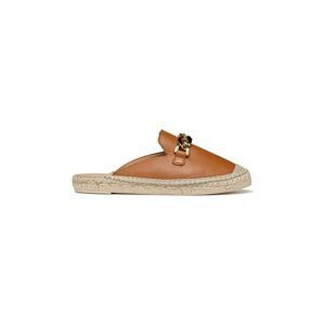 Kožené espadrilky Geox D LAMPEDUSA B hnědá barva, D36V0B00085C6001