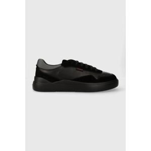 Kožené sneakers boty HUGO Blake černá barva, 50510214