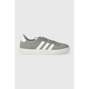 Kožené sneakers boty adidas COURT šedá barva, ID6276