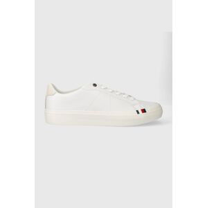 Kožené sneakers boty Tommy Hilfiger THICK VULC LOW PREMIUM LTH bílá barva, FM0FM04881