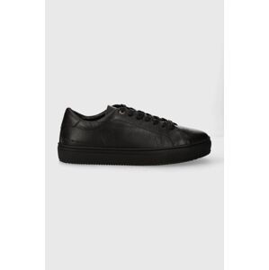 Kožené sneakers boty Tommy Hilfiger PREMIUM CUPSOLE GRAINED LTH černá barva, FM0FM04893