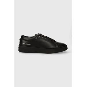 Kožené sneakers boty Karl Lagerfeld FLINT černá barva, KL53320A