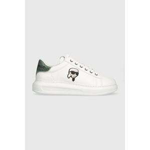 Kožené sneakers boty Karl Lagerfeld KAPRI MENS bílá barva, KL52533N