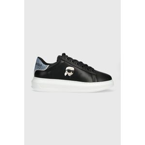 Kožené sneakers boty Karl Lagerfeld KAPRI MENS černá barva, KL52533N