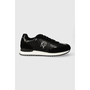 Kožené sneakers boty Karl Lagerfeld VELOCITOR II černá barva, KL52931N