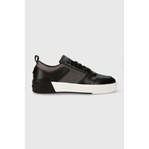 Sneakers boty Calvin Klein LOW TOP LACE UP W/ HEATBOND PET černá barva, HM0HM01290