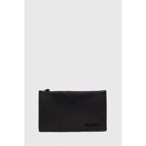 Kožená peněženka Calvin Klein černá barva