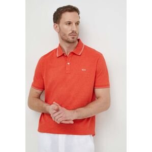 Bavlněné polo tričko Paul&Shark oranžová barva, 24411229