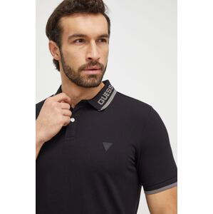 Polo tričko Guess LYLE černá barva, s potiskem, M4RP60 K7O64